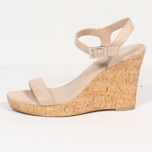 𝅺CHARLES David Amputee Cork Wedge Peep Toe New Left Single Shoe High Heel Suede